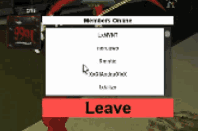 a computer screen shows a leave button