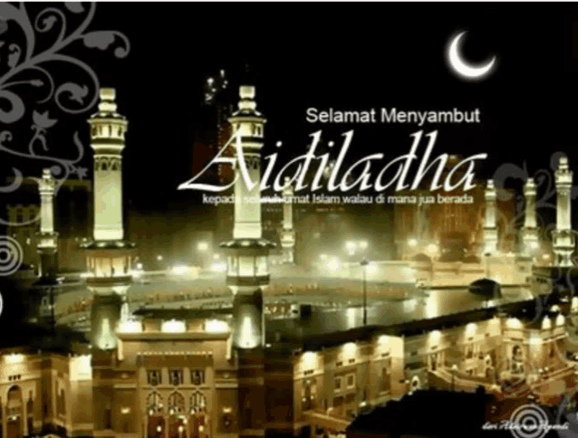 a picture of a mosque with the words selamat menyambut aidiladha