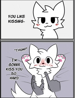 a cartoon of a cat saying you like kissing and i 'm gonna kiss you so hard