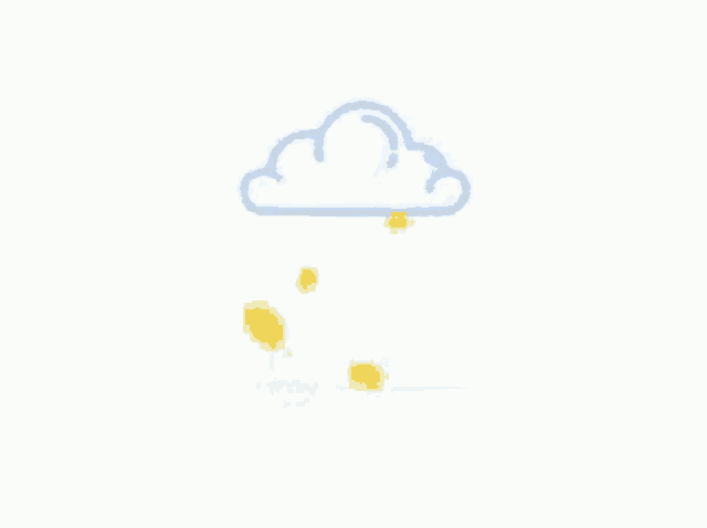 a cloud with rain and sun coming out of it