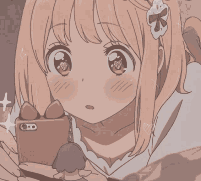 a girl with pink hair is taking a picture of herself