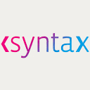 a white background with the word syntax in pink and blue