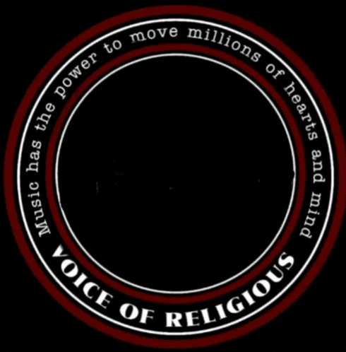 a black and red circle with the words voice of religious