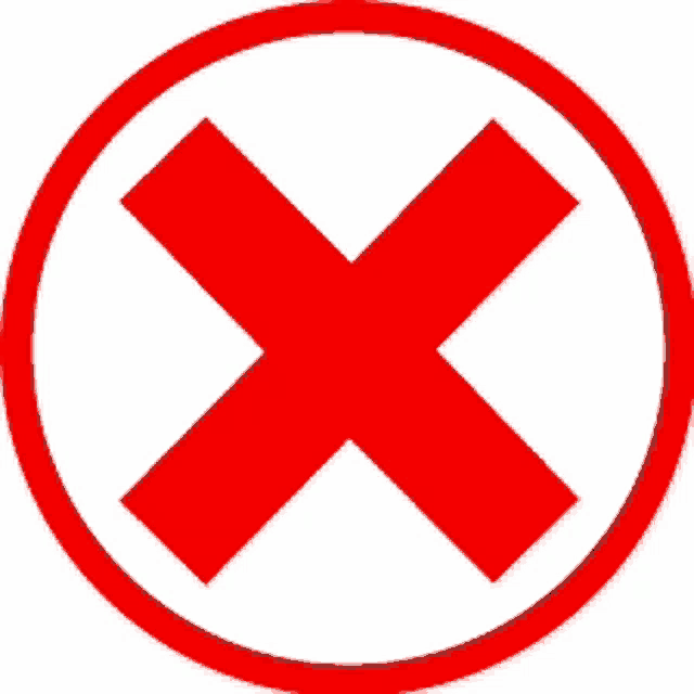 a red cross inside of a white circle