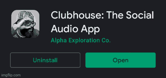 a screenshot of the clubhouse audio app on a phone