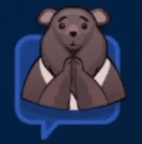 a cartoon of a bear wearing a suit and tie with a speech bubble .