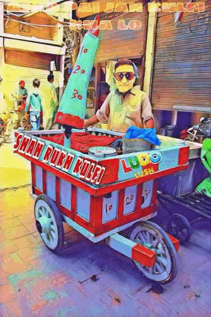 a cart with shah rukh kulfi on it