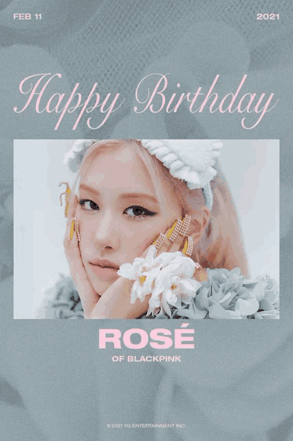 a birthday card for rosé of blackpink