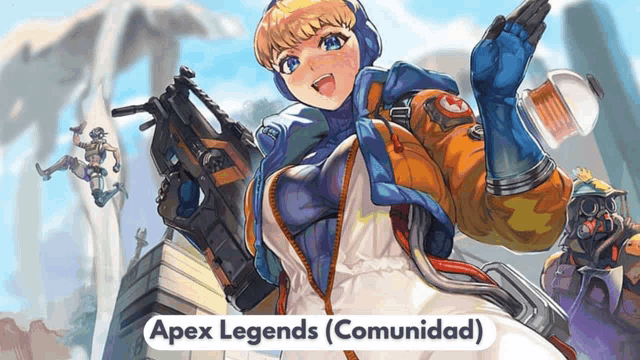 a poster for apex legends shows a girl with a gun