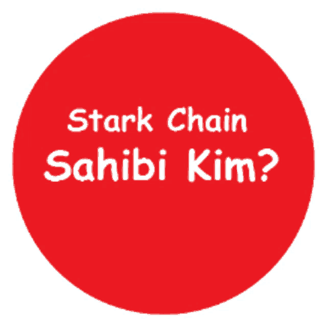 a red circle with the words stark chain sahibi kim written on it