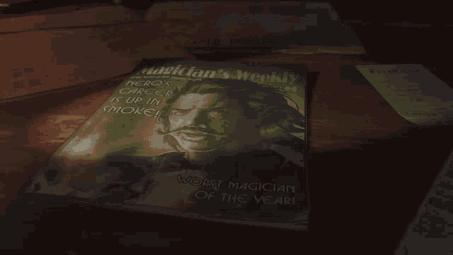 a magazine called magician 's weekly shows a man with a mustache