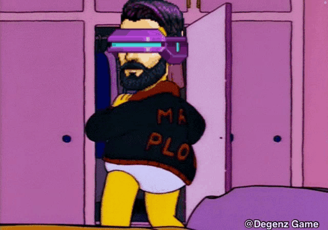 a cartoon character with a beard wearing a sweater that says " ma plo "