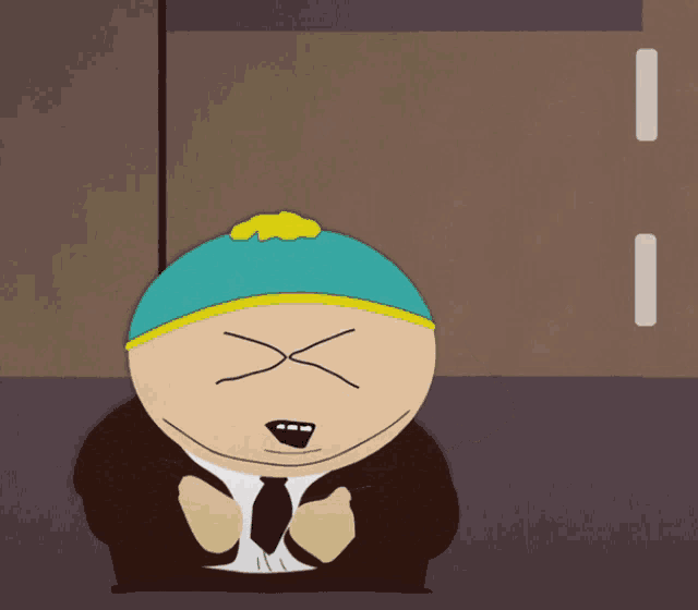 a cartoon character with a blue hat and a yellow flower on his head