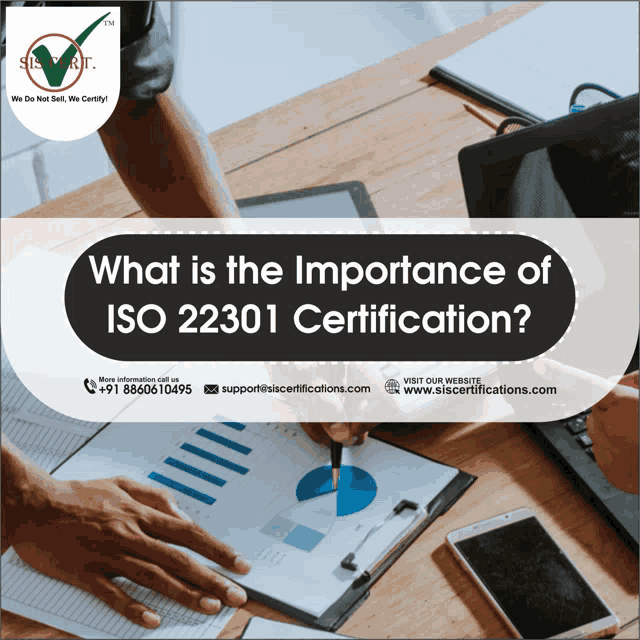 a poster explaining the importance of iso 22301 certification