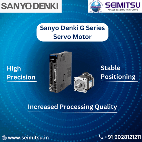 an ad for sanyo denki g series servo motors