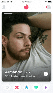 a man with a beard is on a tinder page