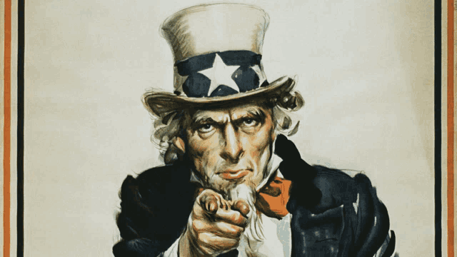 a drawing of uncle sam pointing at the camera