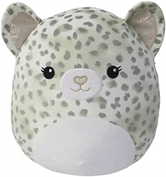 a stuffed animal with a leopard print and a heart on its face .