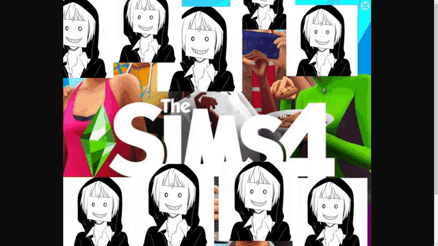 a poster for the sims 4 with a bunch of cartoon characters