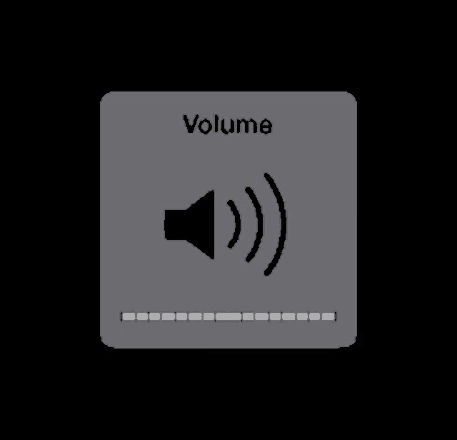 a gray volume button with a speaker icon on it .