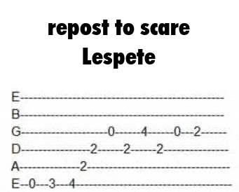 a guitar chord chart for the song lespete .