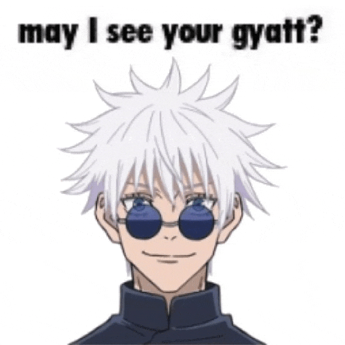 a picture of a boy with sunglasses and the words may i see your gyatt ?