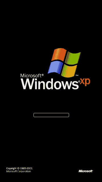 a black background with a microsoft windows xp logo