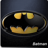 a black and yellow batman logo with the word batman below it