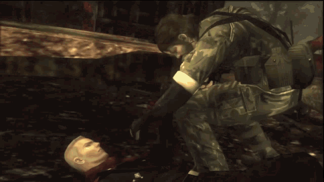 a man in a military uniform is standing next to another man