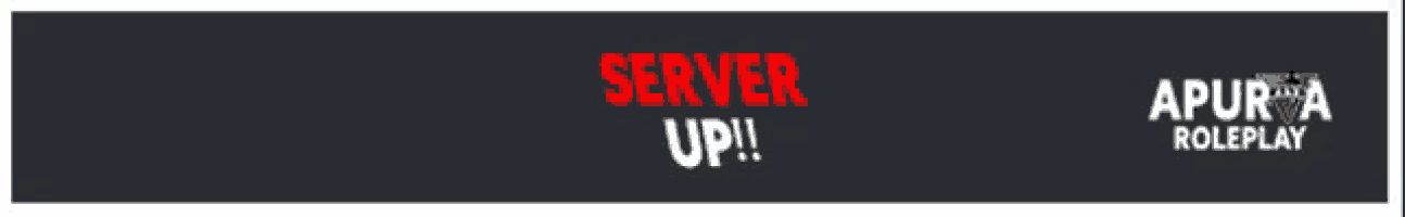 a banner that says " server up " on it