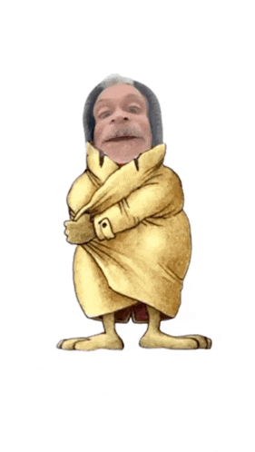 a cartoon of a man holding an egg with the words buona sorpresa below him