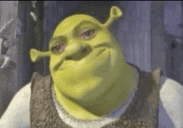 shrek from the movie shrek is making a funny face .