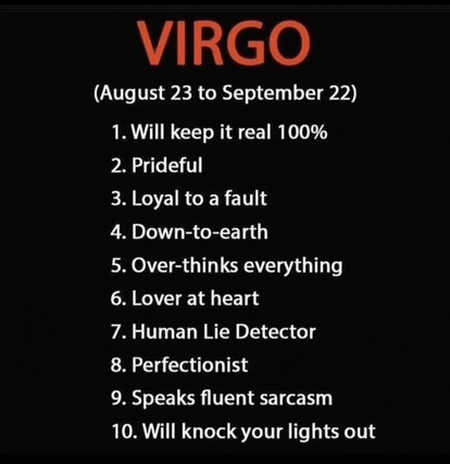 a list of virgo personality traits including prideful and loyal to a fault