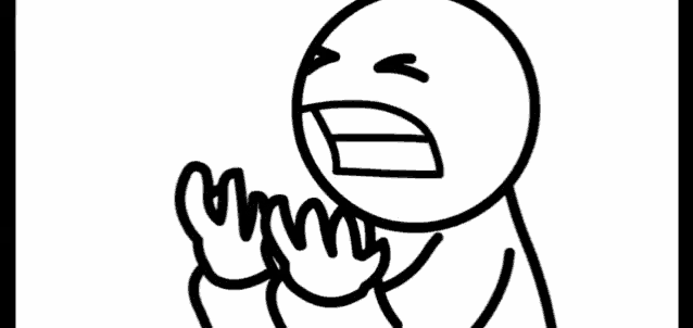 a black and white drawing of a cartoon character with a stick in his mouth .