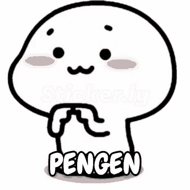 a white cartoon character with a mustache and the word pengen written on it .