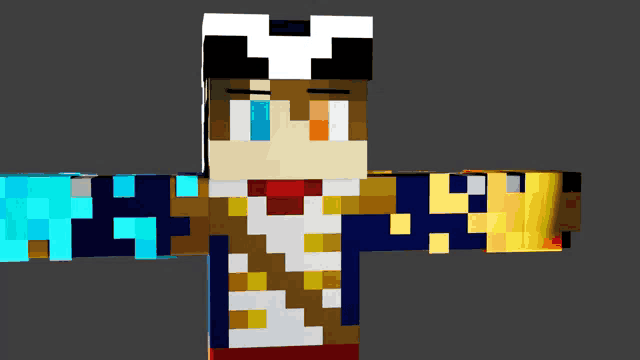 a minecraft character with a hat and tie