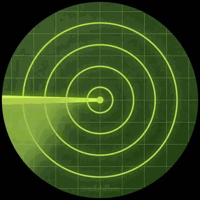 a green radar screen shows a target in the middle of it