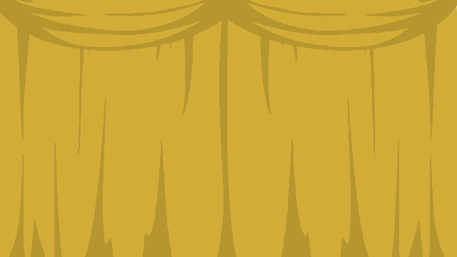 a yellow curtain with the words " coming soon " on it