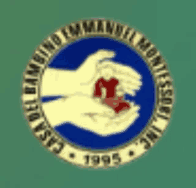 a logo for casa del bambino emmanuel montessori inc. in 1995