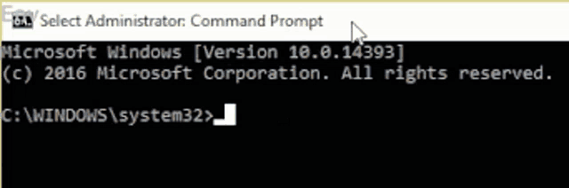 a command prompt window that says microsoft windows version 10.0.14393 and all rights reserved