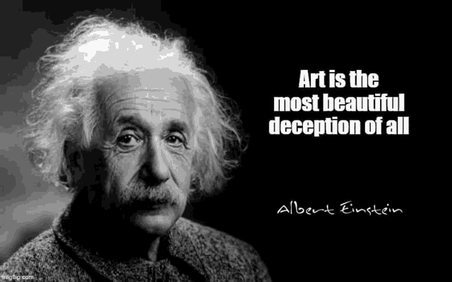 a black and white photo of albert einstein with a quote from him