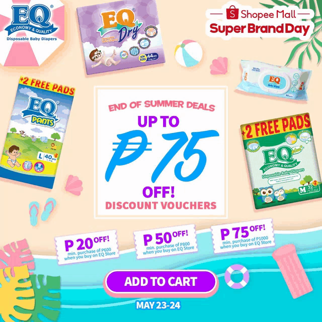 a shopee mall super brand day advertisement for diapers