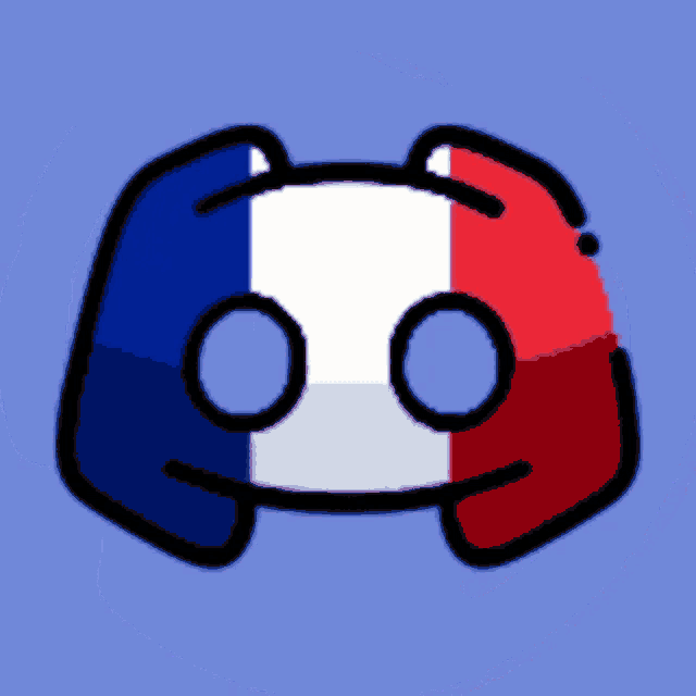 a discord icon with a french flag on it and a blue background