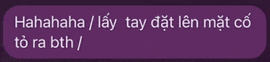 a purple background with white text that says ' hahaha / lay tay dat len mat co '