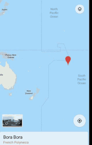 a map of bora bora french polynesia on a cell phone