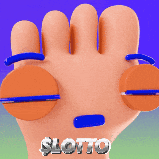 a close up of a cartoon hand with the word lotto written on it