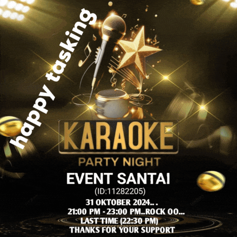 a poster advertising a karaoke party night at event santai