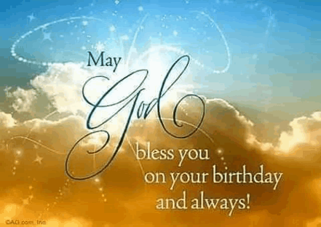 a birthday card that says may god bless you on your birthday and always .