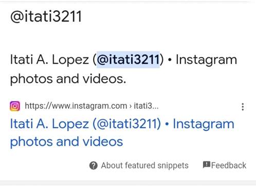 a screenshot of a page that says itati a. lopez instagram photos and videos