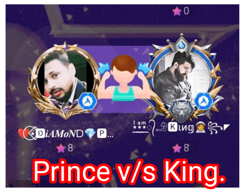 a picture of two men with the words prince v / s king